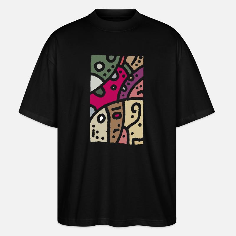 Muster Kunst - Ethno Farbe - Stanley/Stella Oversized Unisex Bio T-Shirt Blaster 2.0 - Schwarz