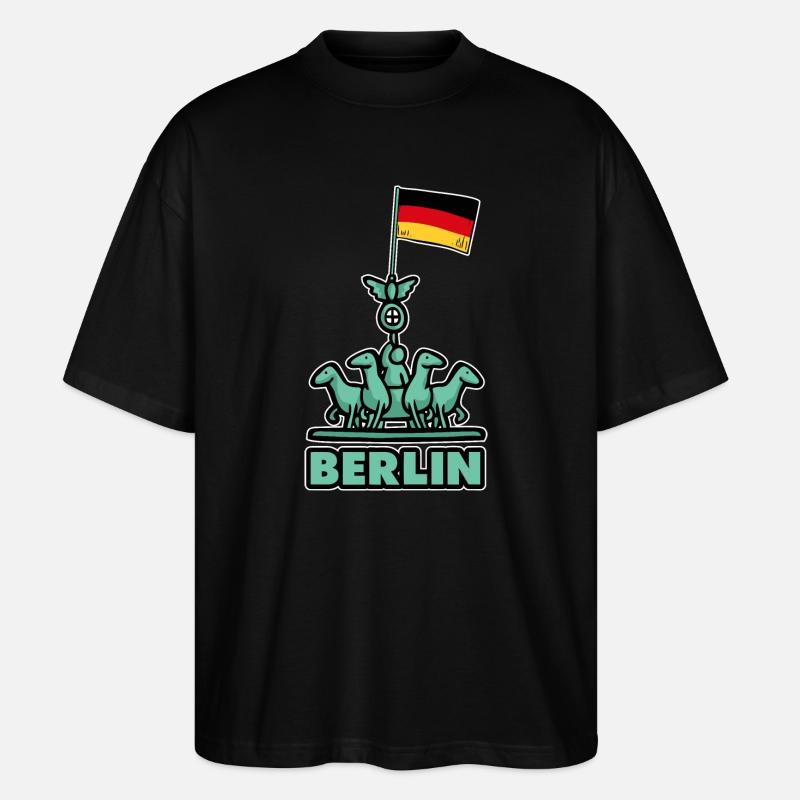 Berlin - T-shirt bio Blaster 2.0 coupe oversize Stanley/Stella Unisexe - noir