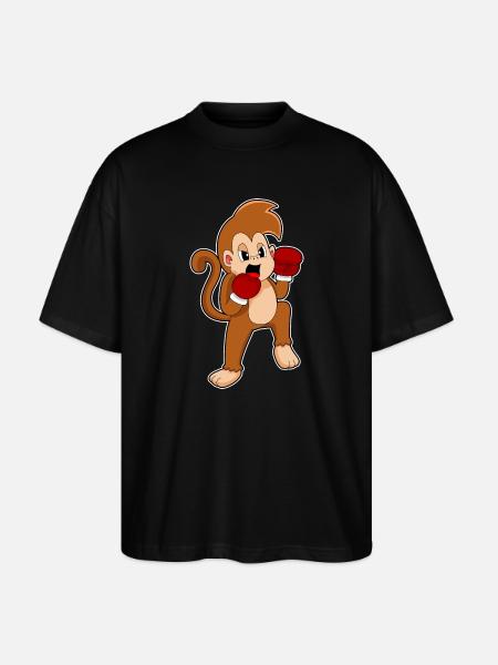 Monkey Boxer Boxing Gloves Boxing - Stanley/Stella Oversized Unisex Organic T-shirt Blaster 2.0 - black