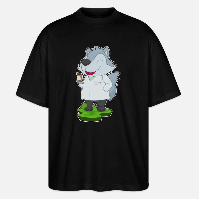 Médecine du Docteur Loup - T-shirt bio Blaster 2.0 coupe oversize Stanley/Stella Unisexe - noir