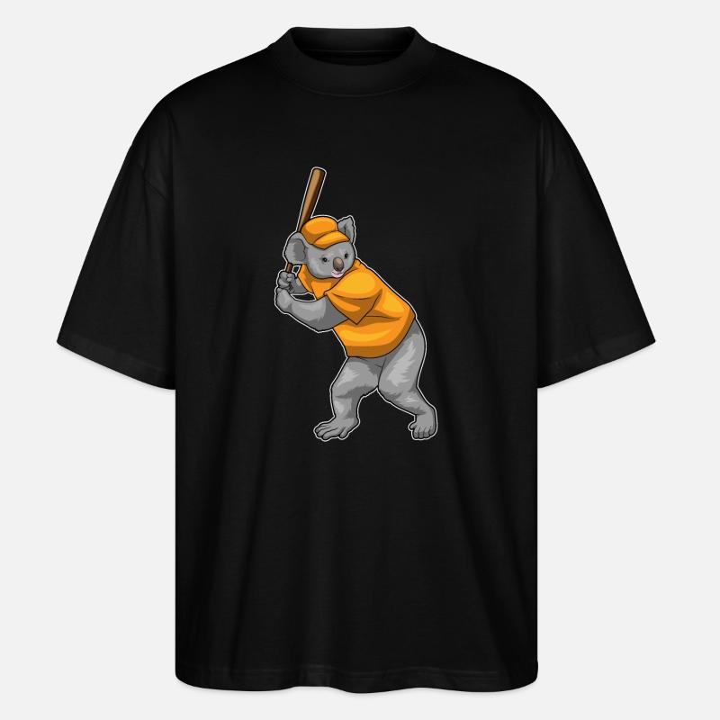 Koala Baseball Baseballschläger - Stanley/Stella Oversized Unisex Bio T-Shirt Blaster 2.0 - Schwarz