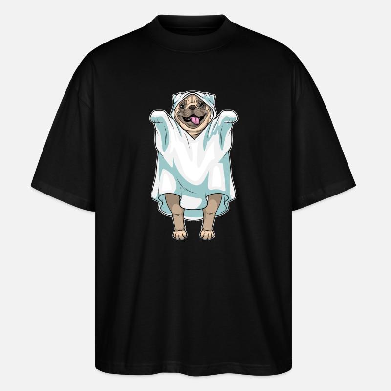 Mops Halloween Geist - Stanley/Stella Oversized Unisex Bio T-Shirt Blaster 2.0 - Schwarz