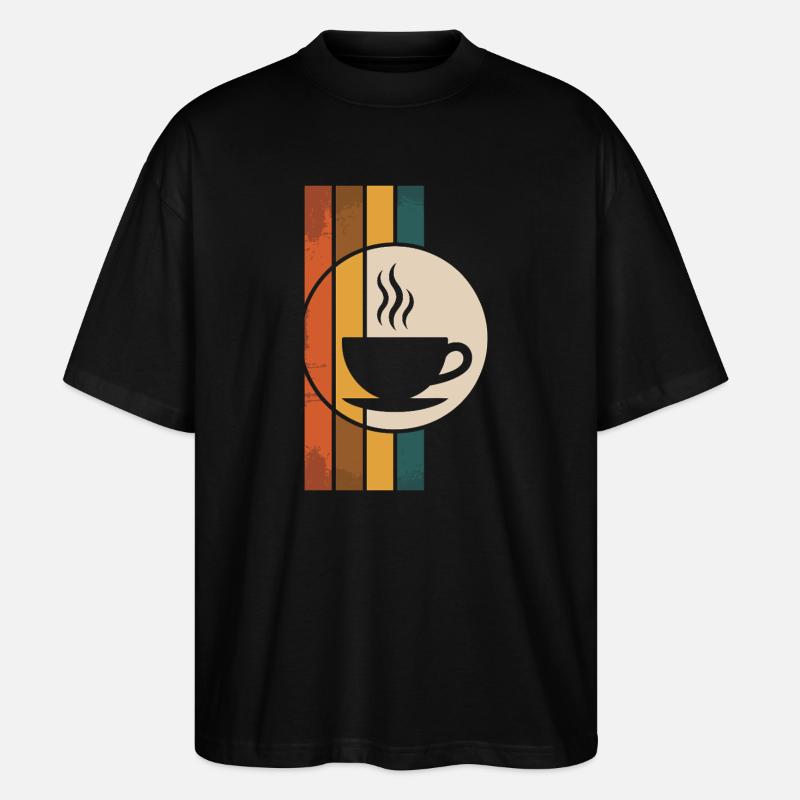 Retro Kaffeetasse - Stanley/Stella Oversized Unisex Bio T-Shirt Blaster 2.0 - Schwarz