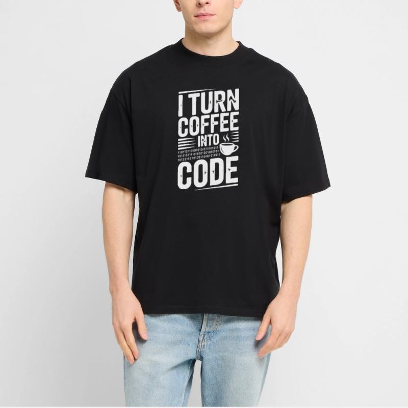 Je transforme le café en code T-shirt bio Blaster 2.0 coupe oversize Stanley/Stella Unisexe