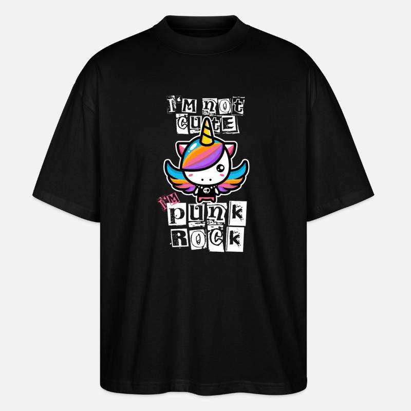 Punkrock Einhorn - Stanley/Stella Oversized Unisex Bio T-Shirt Blaster 2.0 - Schwarz
