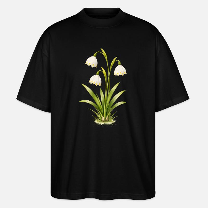 Märzenbecher Frühlingsblume Illustration  - Stanley/Stella Oversized Unisex Bio T-Shirt Blaster 2.0 - Schwarz