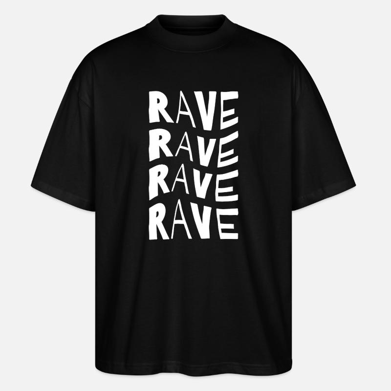 Typographie Rave Repeat - T-shirt bio Blaster 2.0 coupe oversize Stanley/Stella Unisexe - noir