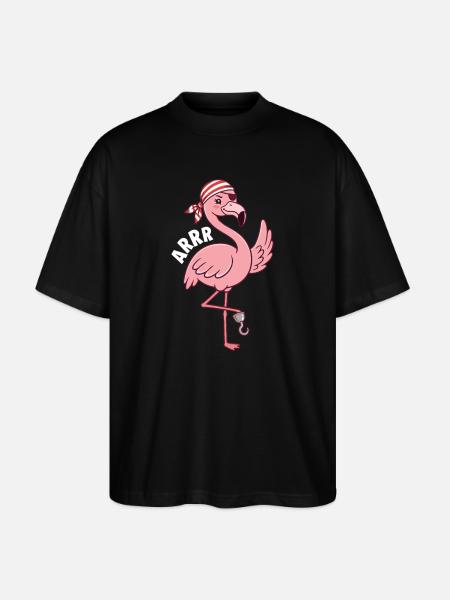 Arrr Pirate Buccaneer Jolly Roger - Stanley/Stella Oversized Unisex Organic T-shirt Blaster 2.0 - black