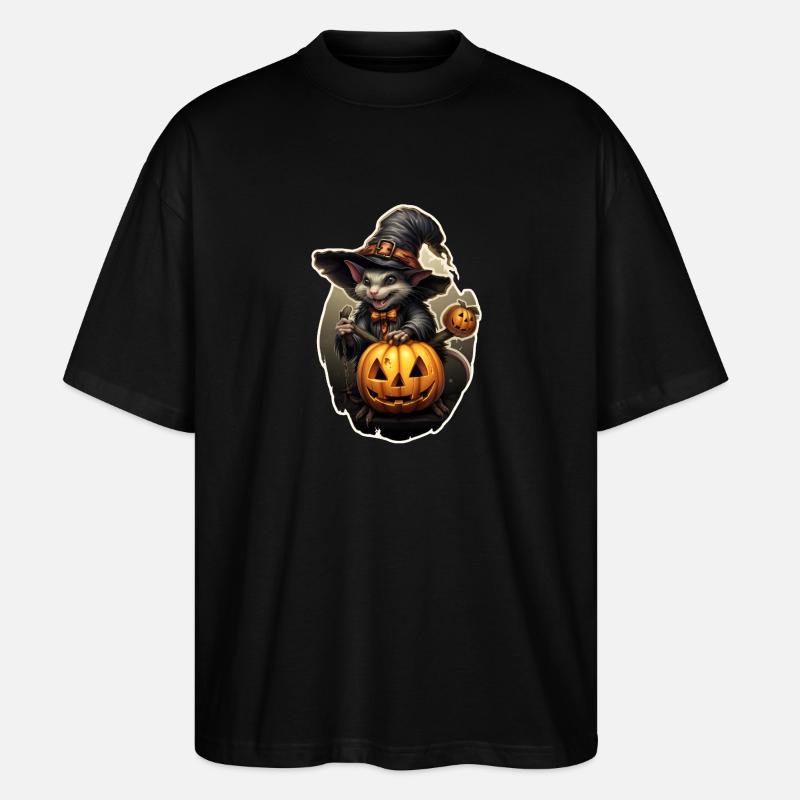 Rat d’Halloween - T-shirt bio Blaster 2.0 coupe oversize Stanley/Stella Unisexe - noir