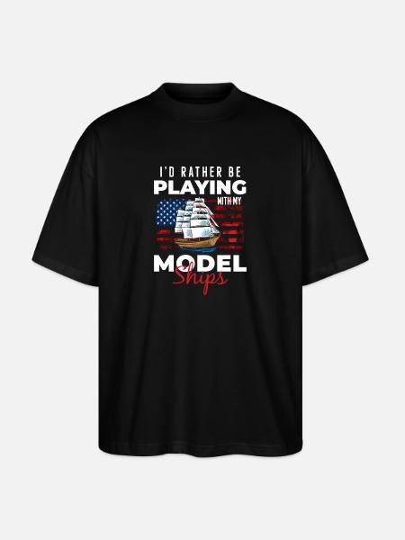 Ship Miniature Sailboat Rc Boat - Stanley/Stella Oversized Unisex Organic T-shirt Blaster 2.0 - black