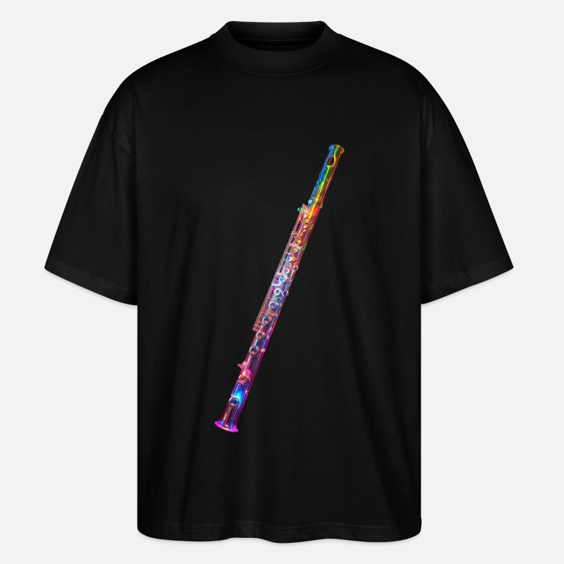 Querflöte - Stanley/Stella Oversized Unisex Bio T-Shirt Blaster 2.0 - Schwarz