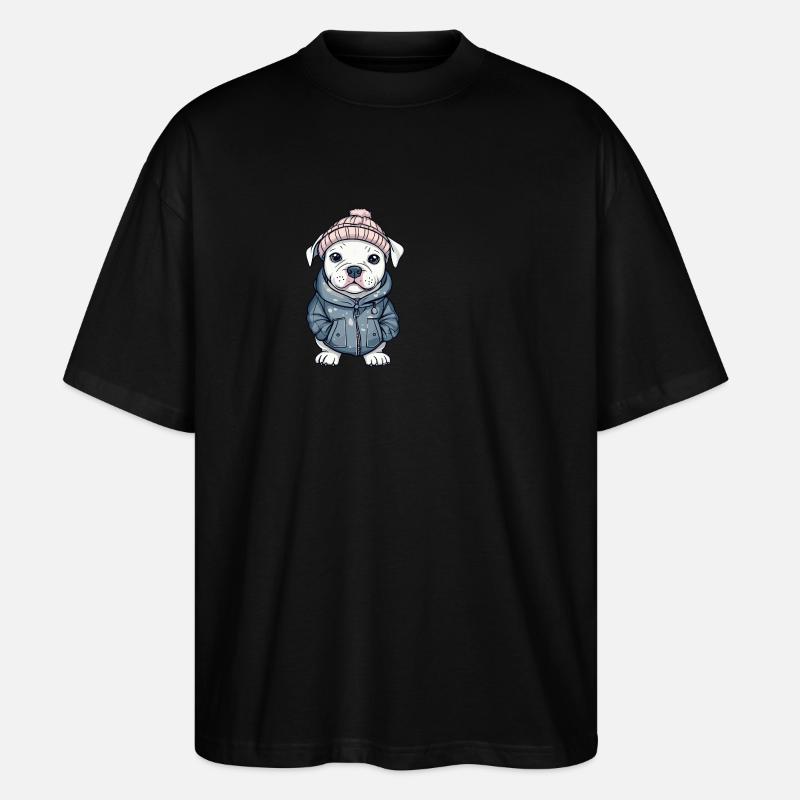Pit Terrier Chien Élégant - T-shirt bio Blaster 2.0 coupe oversize Stanley/Stella Unisexe - noir