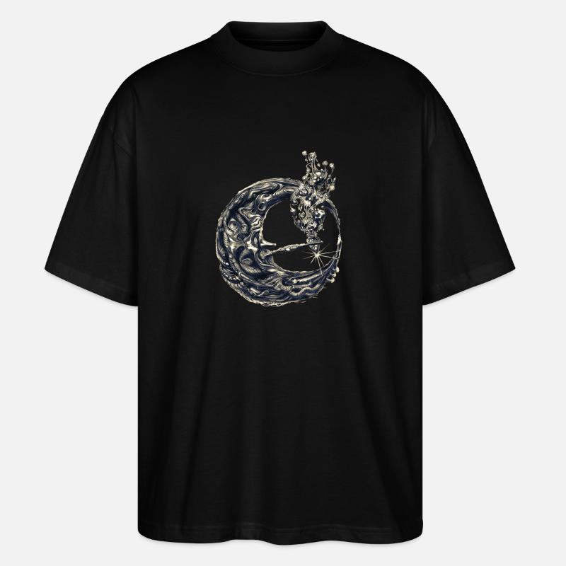 Mond mit Pfeife - Stanley/Stella Oversized Unisex Bio T-Shirt Blaster 2.0 - Schwarz