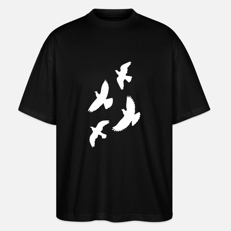 Vögel - Stanley/Stella Oversized Unisex Bio T-Shirt Blaster 2.0 - Schwarz