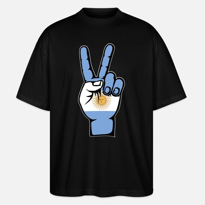 Argentinien Flagge Peace Symbol - Stanley/Stella Oversized Unisex Bio T-Shirt Blaster 2.0 - Schwarz