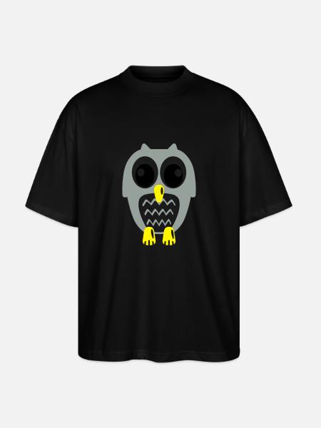 Süße Eule - Stanley/Stella Oversized Unisex Bio T-Shirt Blaster 2.0 - Schwarz