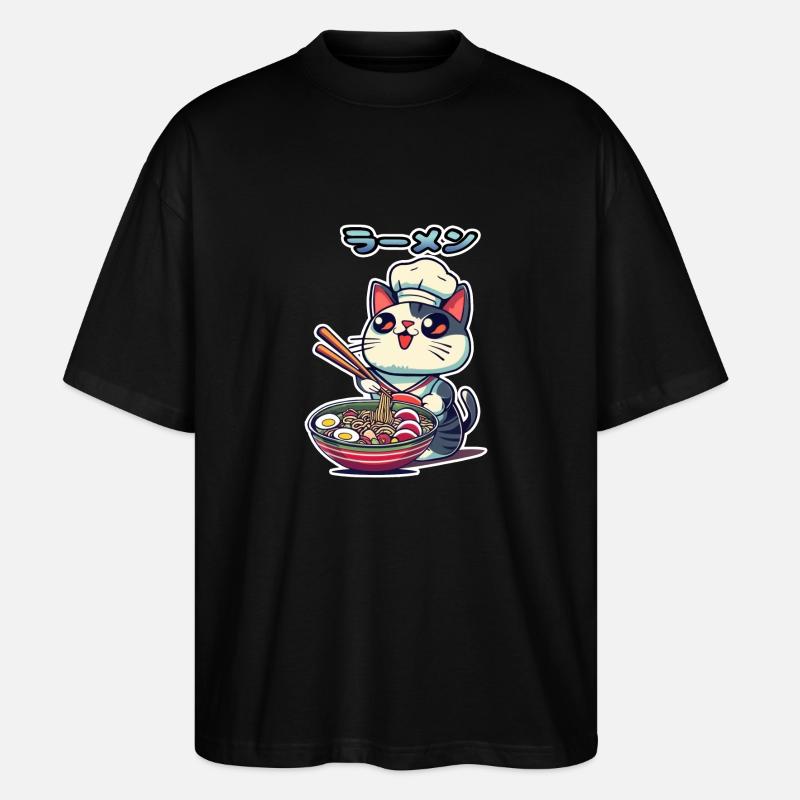 chat ramen fun - T-shirt bio Blaster 2.0 coupe oversize Stanley/Stella Unisexe - noir