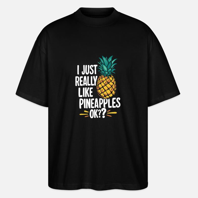 Pineapple tropical hawaiian fruit - Stanley/Stella Oversized Unisex Organic T-shirt Blaster 2.0 - black