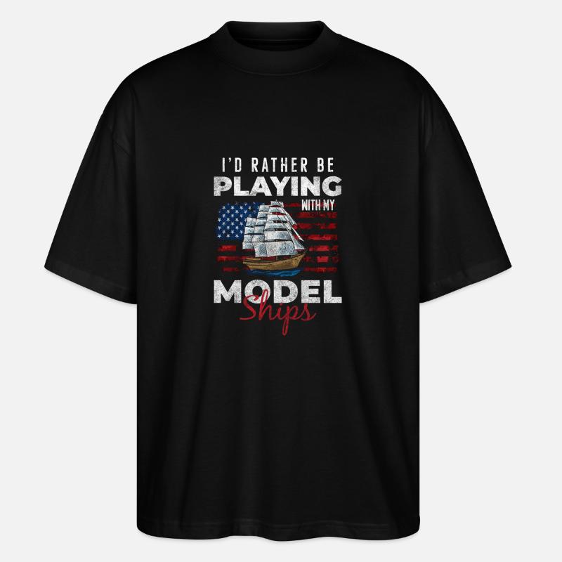 Expédition de modélisme de bateau - T-shirt bio Blaster 2.0 coupe oversize Stanley/Stella Unisexe - noir