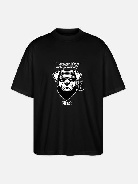 Gangster Dog - Loyalty First Design - Stanley/Stella Oversized Unisex Organic T-shirt Blaster 2.0 - black