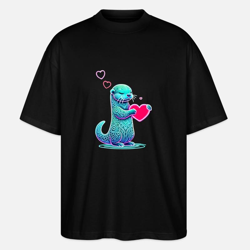 Neon Otter - Stanley/Stella Oversized Unisex Bio T-Shirt Blaster 2.0 - Schwarz