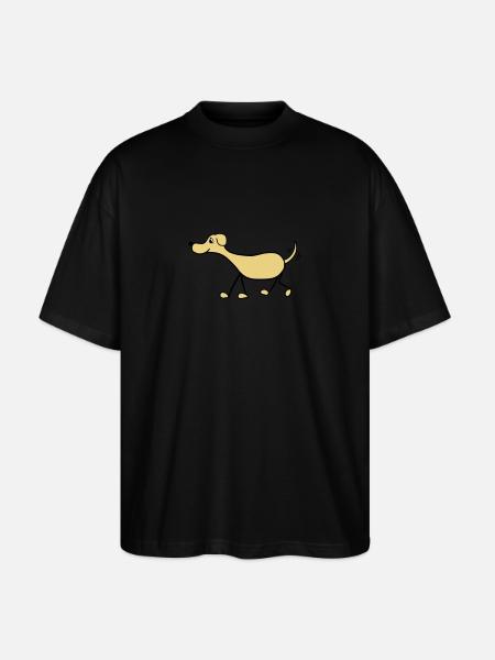 Funny Dog Drawing - Stanley/Stella Oversized Unisex Organic T-shirt Blaster 2.0 - black