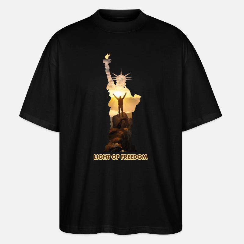 Lumière de la liberté - T-shirt bio Blaster 2.0 coupe oversize Stanley/Stella Unisexe - noir