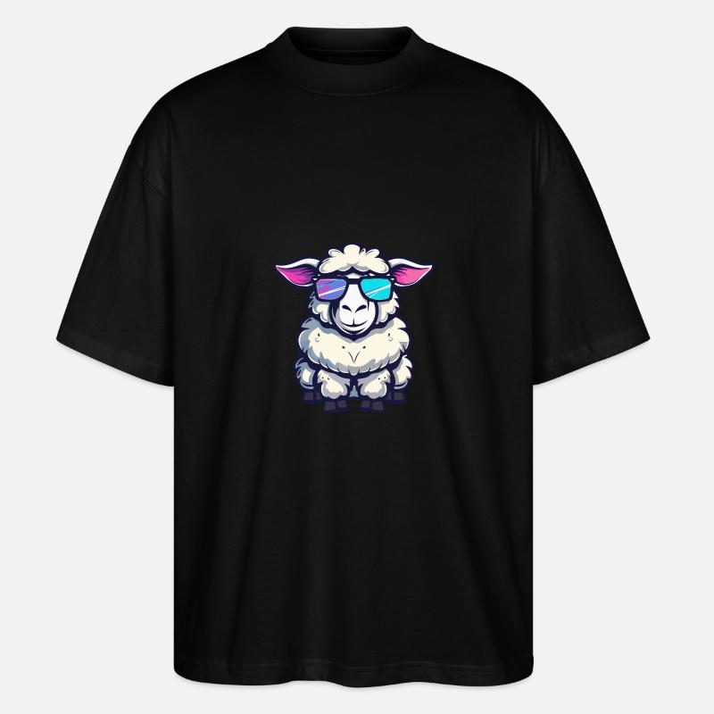 Schaf Cool Tier - Stanley/Stella Oversized Unisex Bio T-Shirt Blaster 2.0 - Schwarz