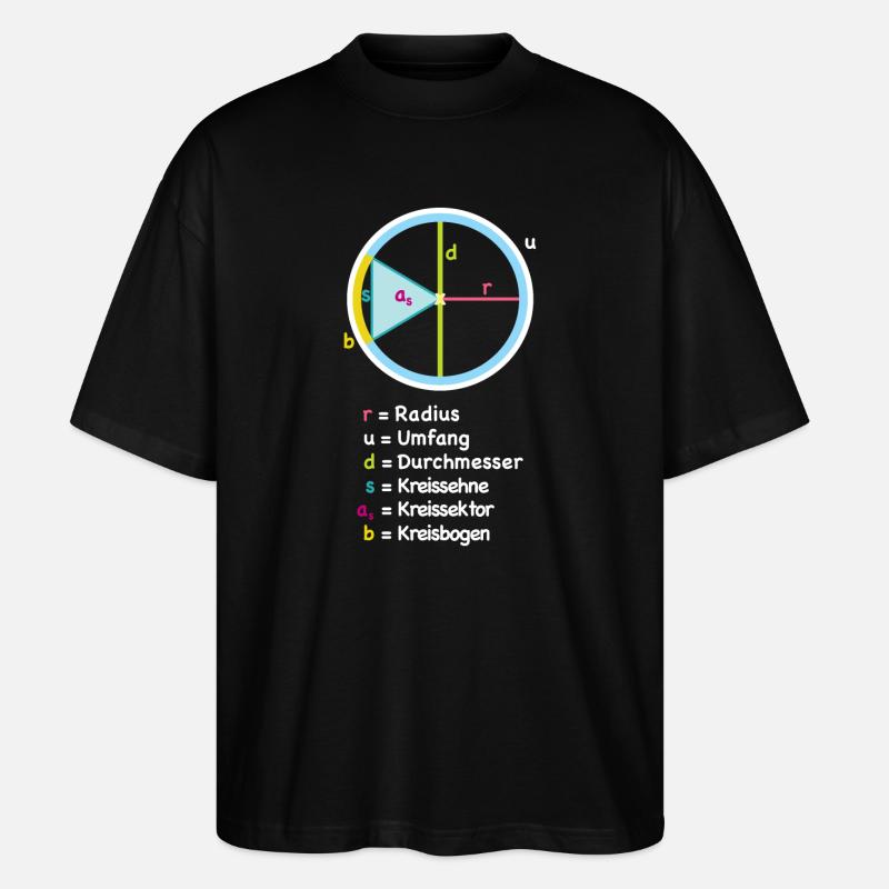 Circle Radius Diagram Art - Stanley/Stella Oversized Unisex Organic T-shirt Blaster 2.0 - black