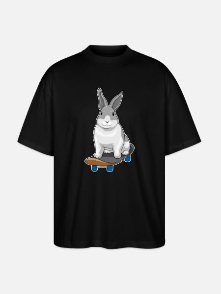Rabbit Skater Skateboard - Stanley/Stella Oversized Unisex Organic T-shirt Blaster 2.0 - black
