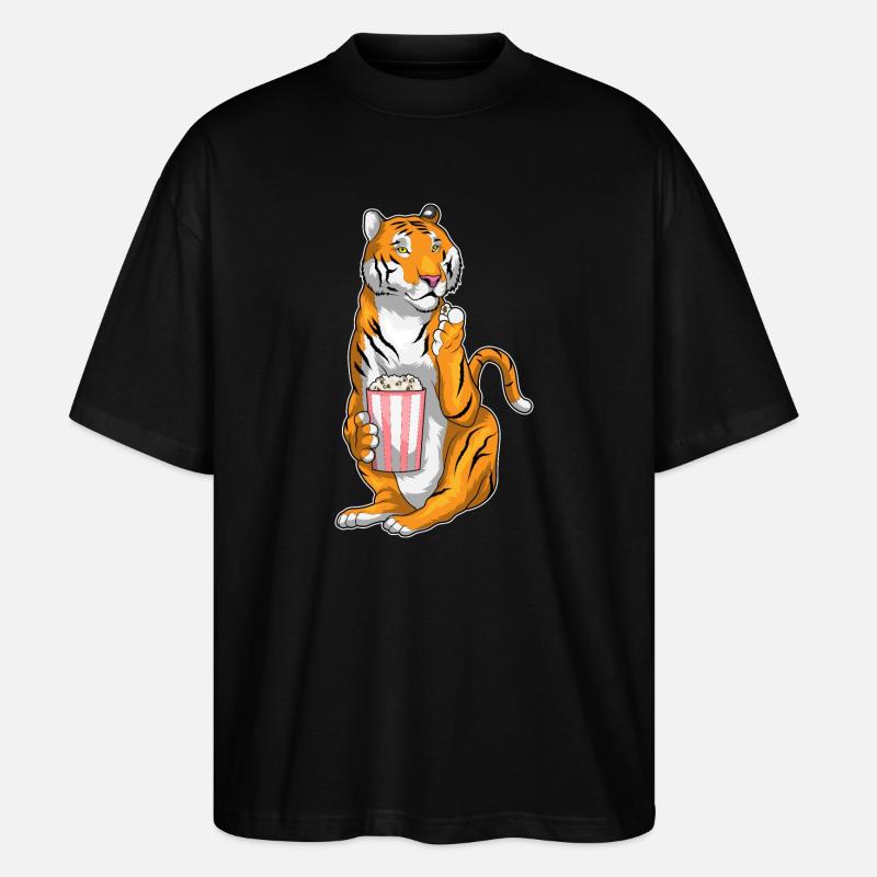 Maïs soufflé Tiger - T-shirt bio Blaster 2.0 coupe oversize Stanley/Stella Unisexe - noir