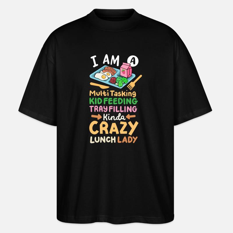 Cafeteria-Crew der Schulkantine - Stanley/Stella Oversized Unisex Bio T-Shirt Blaster 2.0 - Schwarz