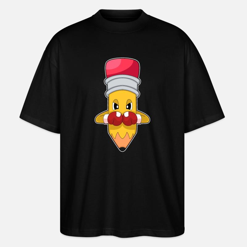 Bleistift Boxer Boxhandschuhe Boxen - Stanley/Stella Oversized Unisex Bio T-Shirt Blaster 2.0 - Schwarz