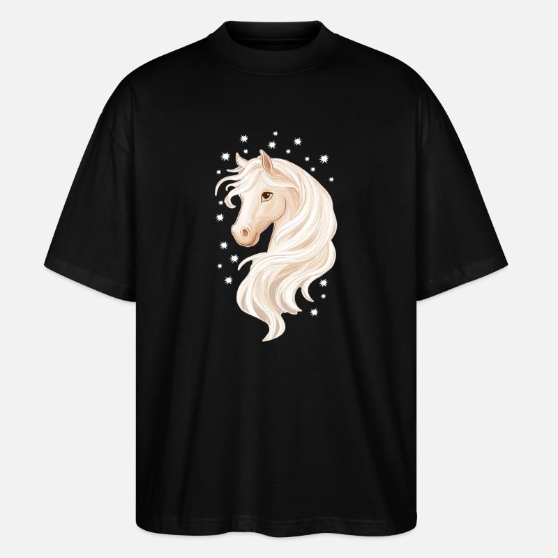 Cheval avec des étoiles - T-shirt bio Blaster 2.0 coupe oversize Stanley/Stella Unisexe - noir