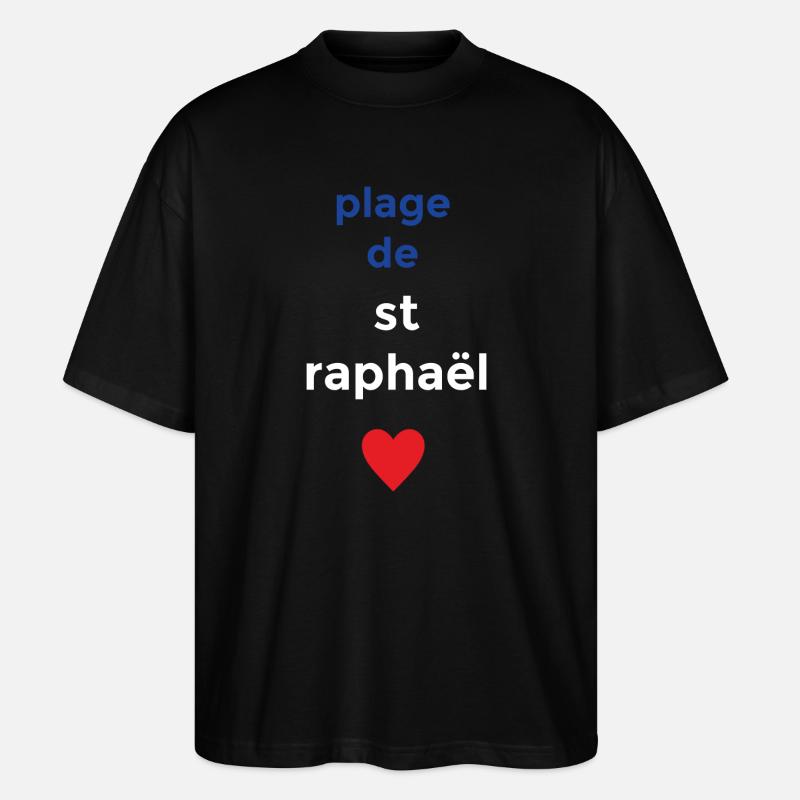 Plage de rêve de Saint-Raphaël - T-shirt bio Blaster 2.0 coupe oversize Stanley/Stella Unisexe - noir