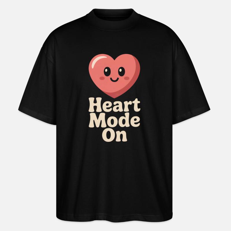 Heart Mode ON – Süßes Herz - Stanley/Stella Oversized Unisex Bio T-Shirt Blaster 2.0 - Schwarz