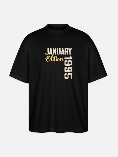 Birthday gift born in January 1995 - 1995 - Stanley/Stella Oversized Unisex Organic T-shirt Blaster 2.0 - black
