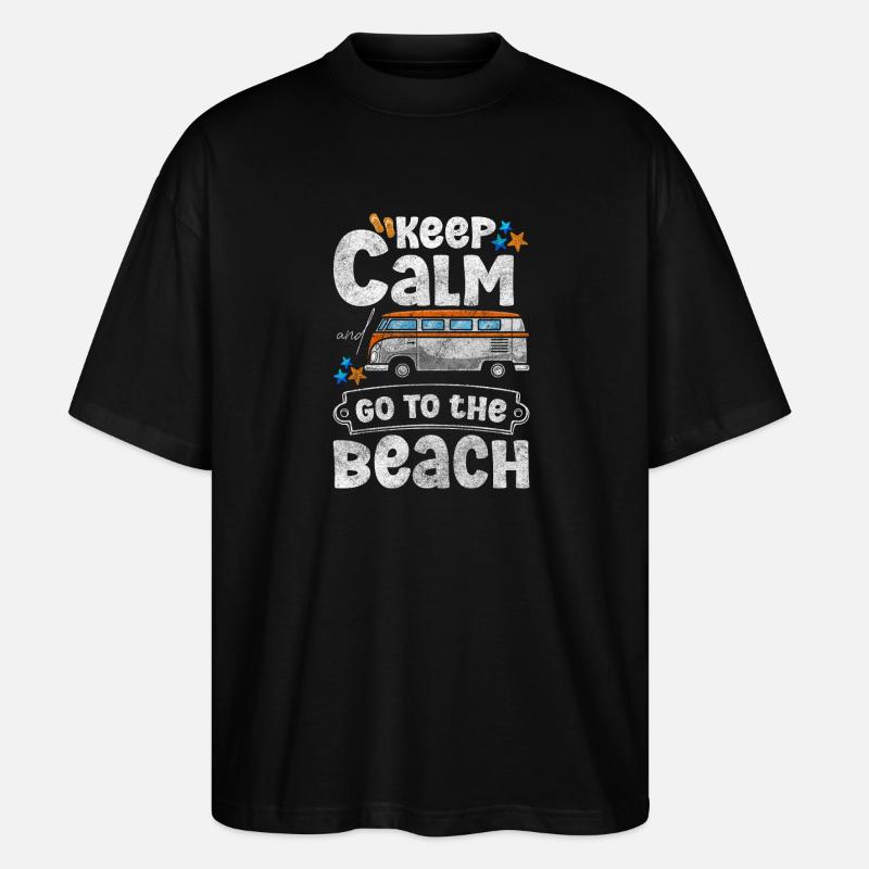 Plage d’été Promenade Sable - T-shirt bio Blaster 2.0 coupe oversize Stanley/Stella Unisexe - noir