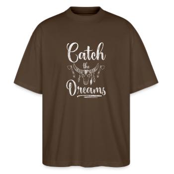 Rêves Souhaits Ésotérisme Sommeil - T-shirt bio Blaster 2.0 coupe oversize Stanley/Stella Unisexe - marron foncé - Devant - Alina (178cm) & Michal (187cm)