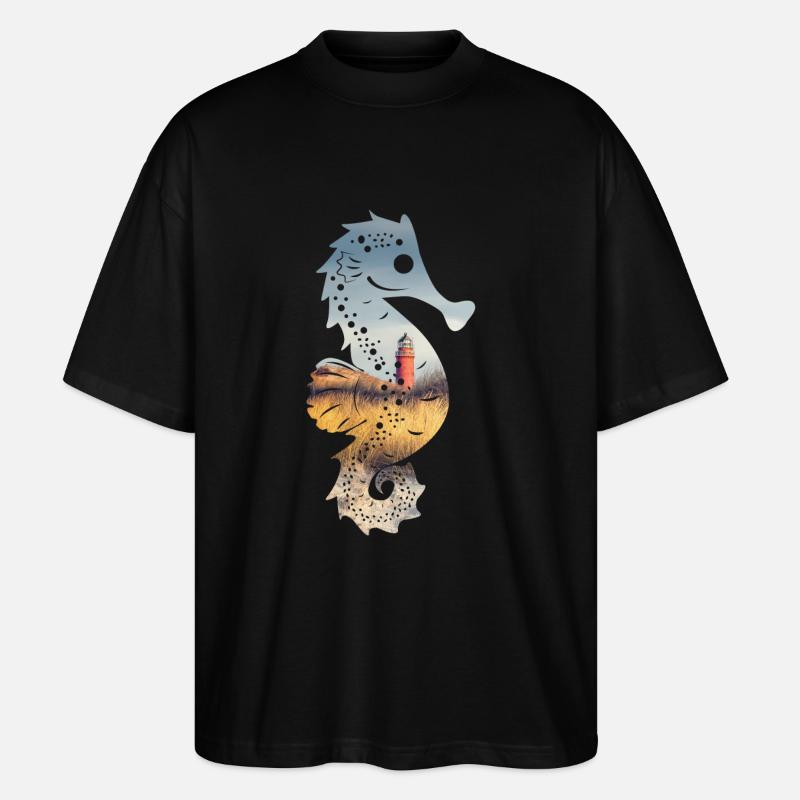 SeePferdchen (LightHouse-Edition) - Stanley/Stella Oversized Unisex Bio T-Shirt Blaster 2.0 - Schwarz