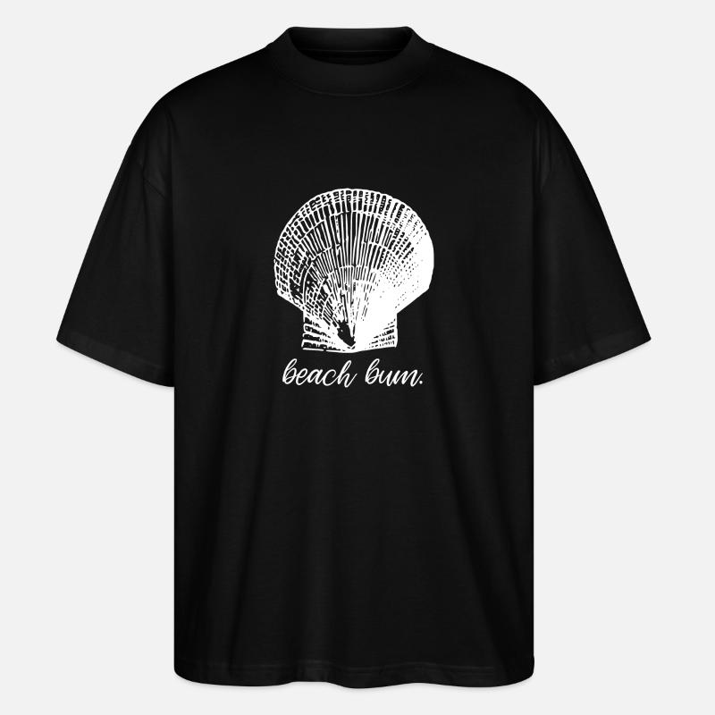 Beach Bum Shell - Mermaid - Stanley/Stella Oversized Unisex Organic T-shirt Blaster 2.0 - black