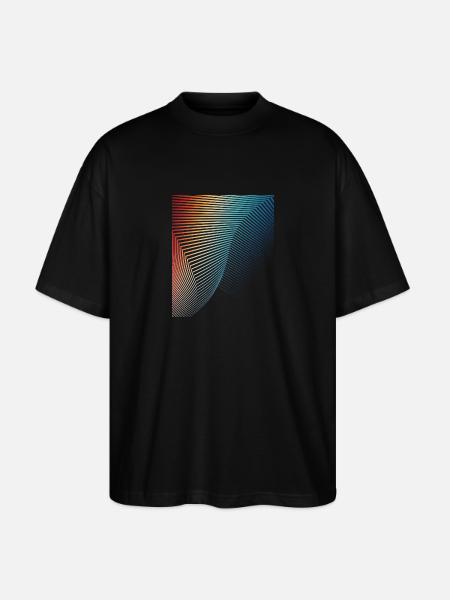 abstract geometric pattern spiral wave - Stanley/Stella Oversized Unisex Organic T-shirt Blaster 2.0 - black