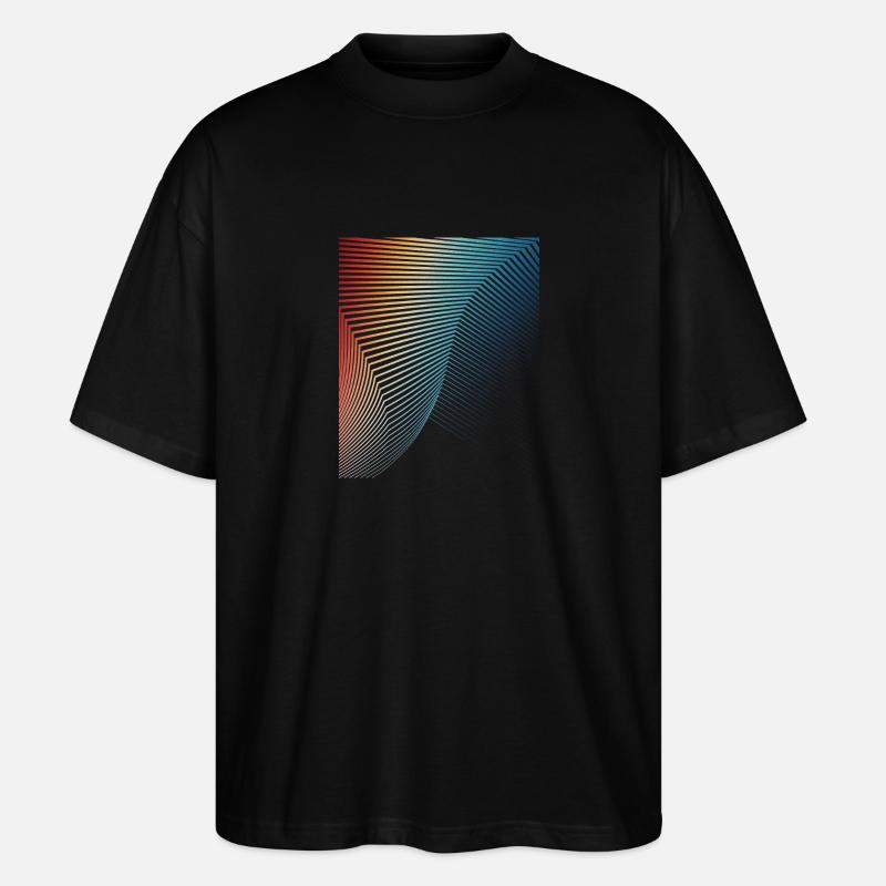 abstract geometric pattern spiral wave - Stanley/Stella Oversized Unisex Organic T-shirt Blaster 2.0 - black