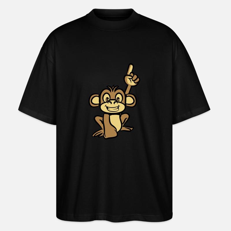 affe lustig zeigefinger - Stanley/Stella Oversized Unisex Bio T-Shirt Blaster 2.0 - Schwarz
