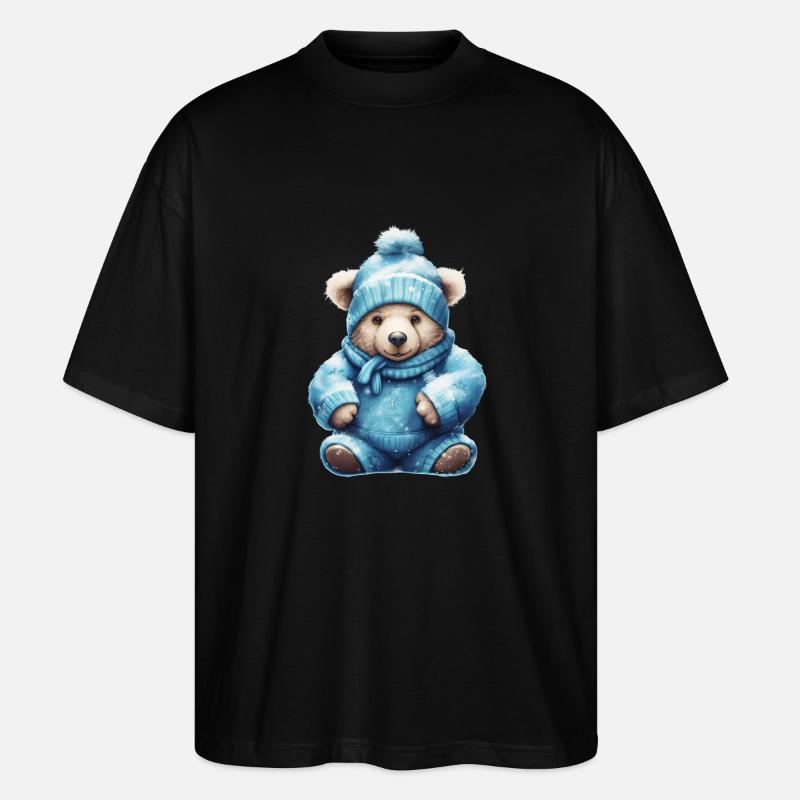 blue teddy 2 - Stanley/Stella Oversized Unisex Bio T-Shirt Blaster 2.0 - Schwarz