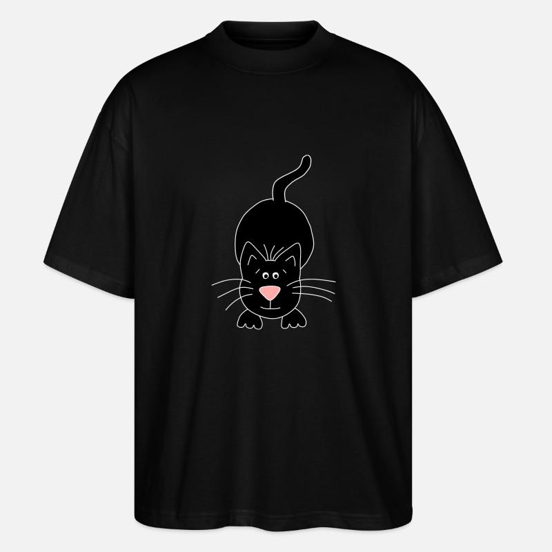 chat noir - T-shirt bio Blaster 2.0 coupe oversize Stanley/Stella Unisexe - noir
