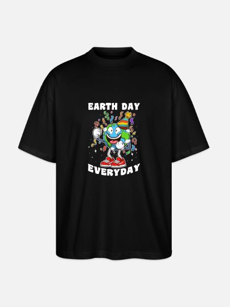 Earth Day Everyday Party - Stanley/Stella Oversized Unisex Organic T-shirt Blaster 2.0 - black