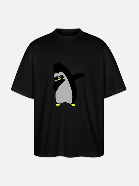 pinguin dabbing 02 - Stanley/Stella Oversized Unisex Bio T-Shirt Blaster 2.0 - Schwarz