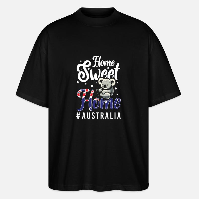 Drapeau Kangourou Continent Cimier - T-shirt bio Blaster 2.0 coupe oversize Stanley/Stella Unisexe - noir