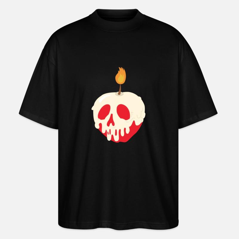 Kerze und Apfel - Stanley/Stella Oversized Unisex Bio T-Shirt Blaster 2.0 - Schwarz